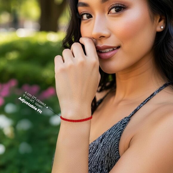 Kabbalah Red String Evil Eye Protection Bracelet Unisex Adjustable Wool Rope - Picture 5 of 6